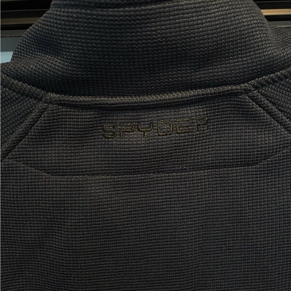 Spyder Men's‎ 1/4 Zip Pullover Black/Blue Yaskawa Logo